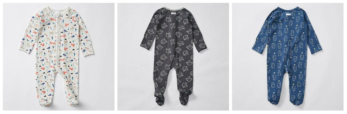 (L)Forest White Coverall, Fox Grey Coverall, (R) Bear Blue Coverall, Aug. 4, 2018. (Target Australia)