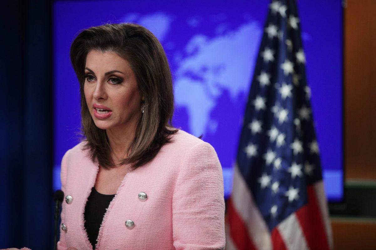 U.S. State Department spokesperson Morgan Ortagus speaks during a media briefing at the State Department in Washington, on June 10, 2019. (Alex Wong/Getty Images)
